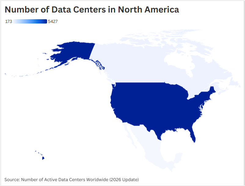 Количество действующих дата-центров в мире – [Обновлено: март 2026]