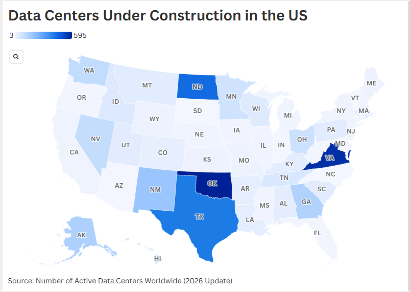 Количество действующих дата-центров в мире – [Обновлено: март 2026]